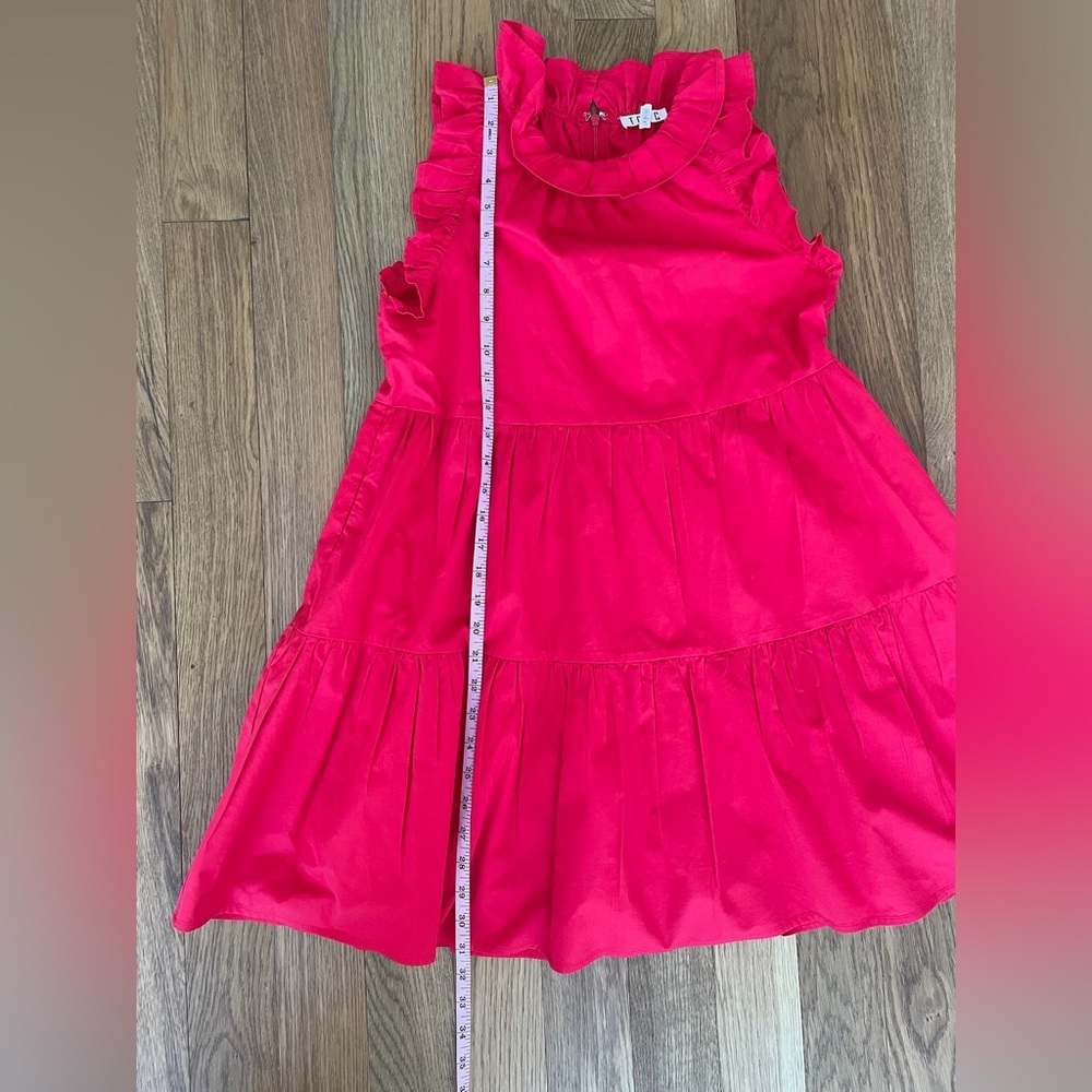 TCEC Red Ruffle Mini Dress, Size Small - Picture 12 of 14